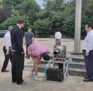 Customer visits turbojet drone engine